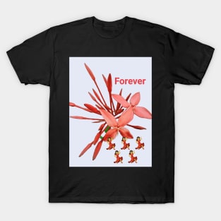 Red flowers and Dancers for Valentine T-Shirt